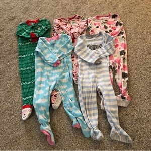 Carter’s and The Children’s Place bundle of 5 fleece sleeper pajamas
